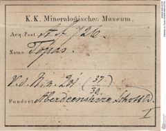Etiketten zu Topas (NHMW-MIN-Af726)
